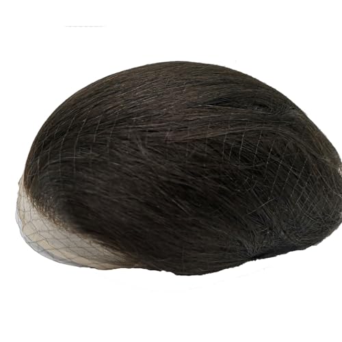 Männer Toupet Ersatzsystem-Toupet for Männer, europäische Echthaarteile, Haarprothese, Herren-Schweizer Lace-Front mit PU um das Haar Haarteil für Männer(Color:Jet Black) von YANGKUI518