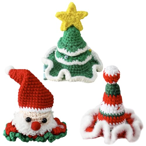 3 Stück Weihnachts-Haarspangen für Mädchen, handgefertigt, gehäkelt, Weihnachtsbaum, Weihnachtsmütze, Weihnachtsmann-Stil, Haarnadeln, niedliches Weihnachts-Haar-Accessoire für Frauen, Mädchen, 3 Stück Weihnachts-Haarspangen für Mädchen, handgefertigt, gehäkelt, Weihnachtsbaum, Weihnachtsmütze, Weihnachtsmann-Stil, Haarnadeln, niedliches Weihnachts-Haar-Accessoire für Frauen, Mädchen, von YANGSHINE
