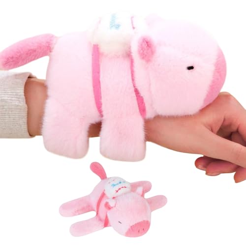 YANGUN Capybara Schnapparmband, Capybara Schnapparmband Kinder, Capybara Slap Armband, Capybara Slap Armband, Capybara Plüsch Slap Bands Spielzeug, Plüsch Slap Bands Spielzeug für Kinder Geschenk,Rosa von YANGUN
