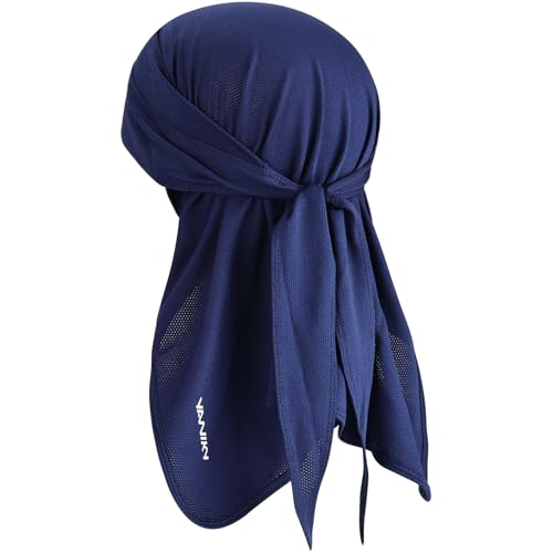YANIKY Bandana Herren - Atmungsaktiv Kopftuch Sommer Durag, Face Kopf-&Nackenschutz Bandana Cap Damen Multifunktionstuch 3 in 1 Elastisch Halstuch Sport Kopftuch (Blau) von YANIKY