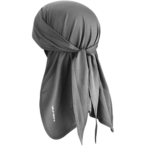 YANIKY Bandana Herren - Atmungsaktiv Kopftuch Sommer Durag, Face Kopf-&Nackenschutz Bandana Cap Damen Multifunktionstuch 3 in 1 Elastisch Halstuch Sport Kopftuch (Grau) von YANIKY