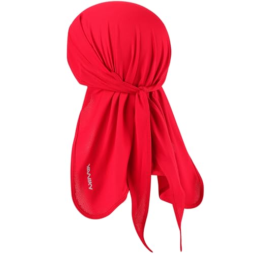YANIKY Bandana Herren - Atmungsaktiv Kopftuch Sommer Durag, Face Kopf-&Nackenschutz Bandana Cap Damen Multifunktionstuch 3 in 1 Elastisch Halstuch Sport Kopftuch (Rot) von YANIKY