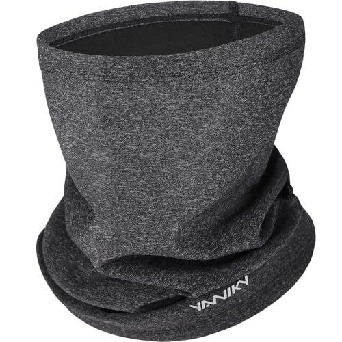 YANIKY Loopschal Multifunktionstuch Winddicht Schlauchschal Neckwarmer Herren Ski Gesichtsschutz Halstuch Thermal Fleece Sportschal Halswärmer für Skifahren Fahrrad Jogging ﻿ (Grau) von YANIKY