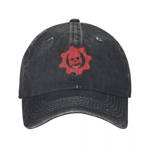 YANIUIE Unisex Skool Gears of-Wars Baseballkappe Mode Distressed Denim Kopfbedeckung Unisex-Stil Outdoor-Aktivitäten Unstrukturiert Soft Hüte Kappe von YANIUIE