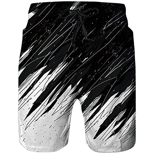 YANJI leinen Bermuda Herren Mens White Bathing Suit Mens Vintage Swim Trunks Swim Trunks with Zipper Pockets Swim Shorts with Boxer Brief Liner Mens mesh Swimwear Guys Swim Shorts 4 Inseam Swim von YANJI