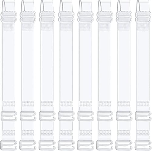 Unsichtbare Klare BH Träger, 4 Paare Transparent BH-Träger Einstellbar Durchsichtige BH-Träger für Damen 10mm von YANKUIRUI