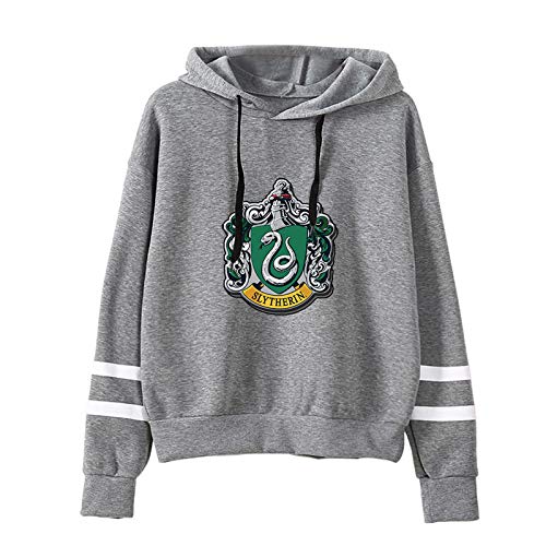 YANNI 3D Prints Slytherin Pullover Hoody,Unisex Cosplay Hoodie Sweatshirt,Jumper Für Frühling Und Herbst-Grau 2XL von YANNI