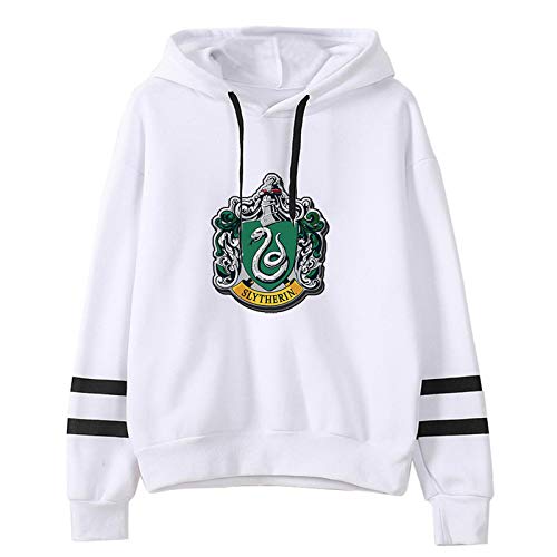 YANNI 3D Prints Slytherin Pullover Hoody,Unisex Cosplay Hoodie Sweatshirt,Jumper Für Frühling Und Herbst-Weiß 2XL von YANNI