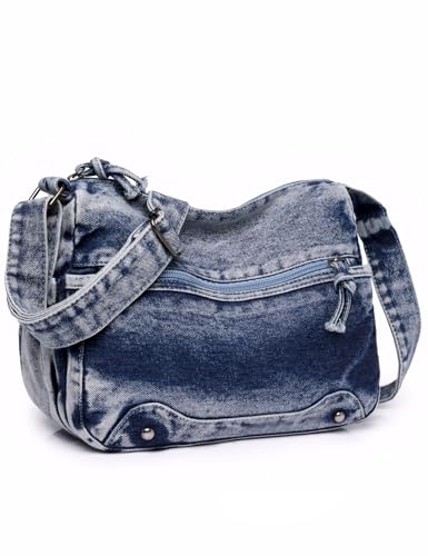 YANPLS Denim Crossbody Umhängetasche für Damen Vintage Jeans Casual Geldbörse Handtasche mit verstellbarem Riemen, Blau YANPLS Denim Crossbody Umhängetasche für Damen Vintage Jeans Casual Geldbörse Handtasche mit verstellbarem Riemen, Blau von YANPLS