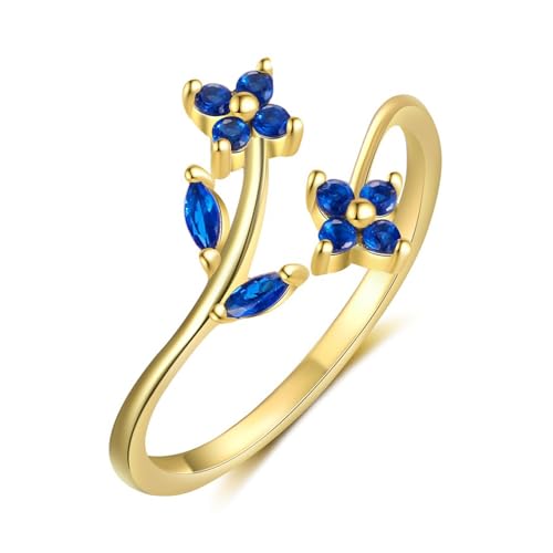 YANQSHM Damen Ringe, 925Er Silberring mit Geburtsstein und Edelstein Im Blattschliff Stapelwickel Astblatt Fidget Band Verstellbar Verlobungsband Kristallschmuck Geschenk für Frauen und Männer Bla YANQSHM Damen Ringe, 925Er Silberring mit Geburtsstein und Edelstein Im Blattschliff Stapelwickel Astblatt Fidget Band Verstellbar Verlobungsband Kristallschmuck Geschenk für Frauen und Männer Bla von YANQSHM