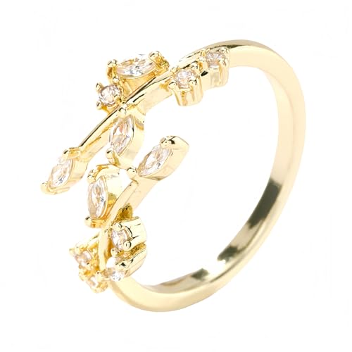 YANQSHM Damen Ringe, Blatt Geburtssteinring mit Edelstein Statement Dünn Gewickelt Blatt Fidget Band Verstellbar Ewigkeits Verlobungsband Balance Farbe Kristallschmuck Geschenk für Frauen und Män YANQSHM Damen Ringe, Blatt Geburtssteinring mit Edelstein Statement Dünn Gewickelt Blatt Fidget Band Verstellbar Ewigkeits Verlobungsband Balance Farbe Kristallschmuck Geschenk für Frauen und Män von YANQSHM