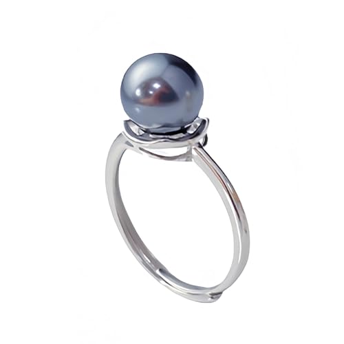 YANQSHM Damen Ringe Silber 925, Sterling Silber Ringe für Frauen 925 Verstellbare Filigrane Rose Eingelegte Graue Muschelperlen Offener Schmaler Schmuck Hochzeitsversprechen Muttertagsgeschenk YANQSHM Damen Ringe Silber 925, Sterling Silber Ringe für Frauen 925 Verstellbare Filigrane Rose Eingelegte Graue Muschelperlen Offener Schmaler Schmuck Hochzeitsversprechen Muttertagsgeschenk von YANQSHM