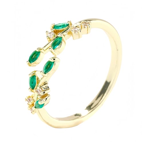YANQSHM Herren Ringe, Blatt Geburtssteinring mit Edelstein Statement Dünn Gewickelt Blatt Fidget Band Verstellbar Ewigkeits Verlobungsband Balance Farbe Kristallschmuck Geschenk für Frauen und Mä YANQSHM Herren Ringe, Blatt Geburtssteinring mit Edelstein Statement Dünn Gewickelt Blatt Fidget Band Verstellbar Ewigkeits Verlobungsband Balance Farbe Kristallschmuck Geschenk für Frauen und Mä von YANQSHM