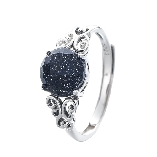 YANQSHM Ring Silber 925 Damen, Silberringe Damen 925 Offen Verstellbar Natürlicher Edelstein Blauer Sandstein Steinringe Handgefertigt Silberdraht Wickelschmuck Geburtstag Hochzeitsgeschenke YANQSHM Ring Silber 925 Damen, Silberringe Damen 925 Offen Verstellbar Natürlicher Edelstein Blauer Sandstein Steinringe Handgefertigt Silberdraht Wickelschmuck Geburtstag Hochzeitsgeschenke von YANQSHM