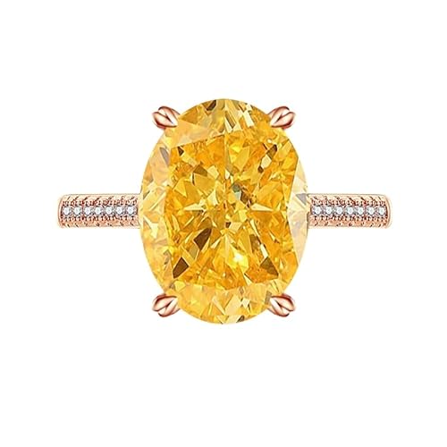 YANQSHM Ringe Frauen, Geburtssteinring mit Oval Geschliffenem Edelstein Statement Ehering Verstellbarer Verlobungsring mit Funkelndem Zirkonia Kristall Schmuckgeschenk für Frauen Gold Citrin YANQSHM Ringe Frauen, Geburtssteinring mit Oval Geschliffenem Edelstein Statement Ehering Verstellbarer Verlobungsring mit Funkelndem Zirkonia Kristall Schmuckgeschenk für Frauen Gold Citrin von YANQSHM