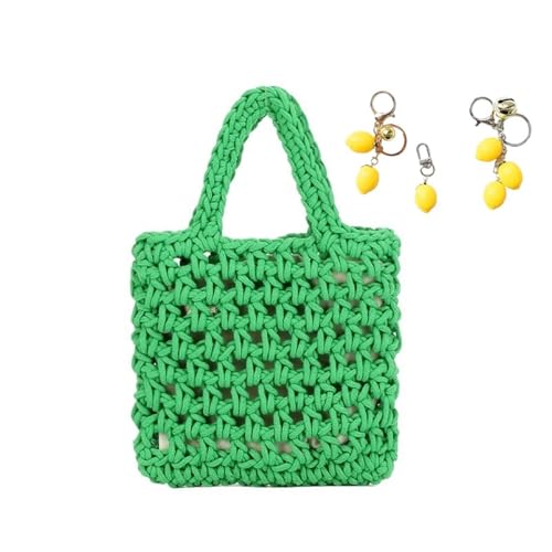 Häkeltasche Damen Handgelenk Geldbörsen Kleine Süße Gestrickte Handtasche Handarbeit Ästhetik(Green) von YANROSE