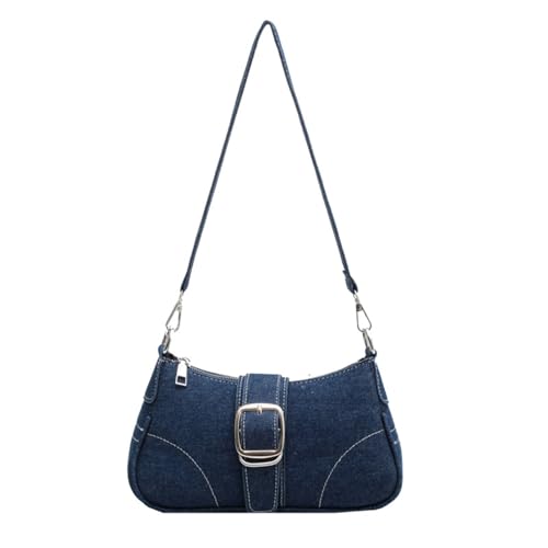 YANROSE Leder Umhängetasche Für Frauen Y2K Denim Hobo Crossbody Handtasche Trendy Clutch 90er Jahre Mini Abend Geldbörsen, dunkelblau, Einheitsgröße von YANROSE