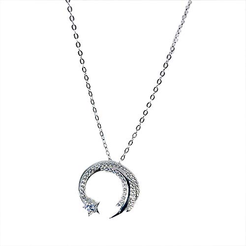 YANRR Damen Halskette 925 Sterling Silber Halskette Meteor Liebe Stern Anhänger von YANRR