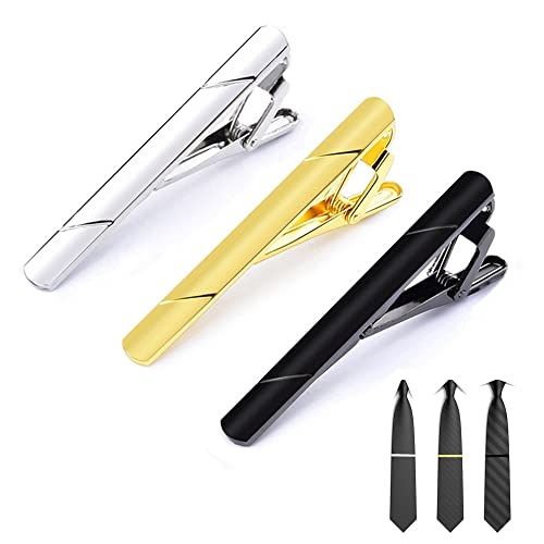 YANRU 3 pcs,Krawattenklammer Set,Klassische Krawattenklammern,Herren Krawattennadel,Krawattenklammer-Set FüR Hochzeiten, AnzugzubehöR,FüR Valentinstag,Weihnachten,JubiläEn,Hochzeiten (#1) von YANRU