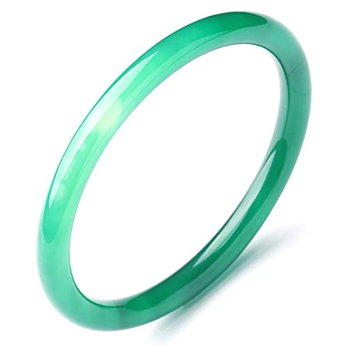 YANSQH Natürlicher Grüner Jade-Armreif,Jade Armreif für Frauen Echt,Handgemacht,Chinesische Art Runden Armreif,56-58mm von YANSQH