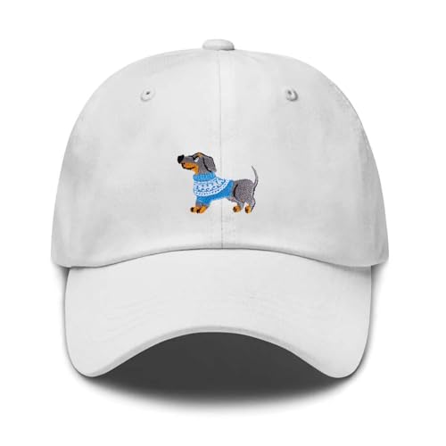 YANSYUN Baseballkappe Dackel Geschenke für Dackelbesitzer Dackelgeschenke Dackel Baseballkappe mit Welpengrafik Vintage Baseball Hat Unisex Baseballkappe mit Stickerei von YANSYUN