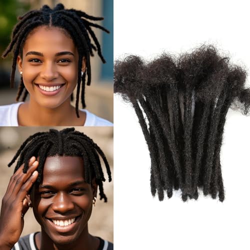 10 Strands Dreadlock Human Hair Full Handmade Loc Extensions Human Hair Dreadlocks Echthaar Extensions for Man/Women (4 Inch 0.4cm 10 Strands) von YANTAISIYU