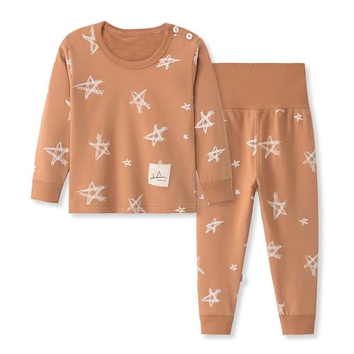 YANWANG 100% Baumwolle Baby Kinder Schlafanzüge Jungen Mädchen Pyjamas Set Langarm Nachtwäsche(Tag55/1-2 Jahre,Muster 6) von YANWANG