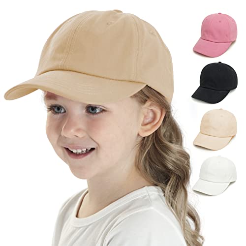 Baby Kinder Solide Farbe Baseballkappen Einstellbare Baumwolle Sonnenhut für Kleinkind Jungen Mädchen（Camel，1-3Year） von YANWANG