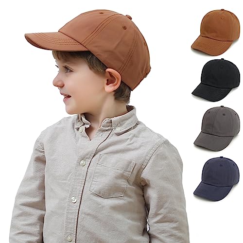 Baby Kinder Solide Farbe Baseballkappen Einstellbare Baumwolle Sonnenhut für Kleinkind Jungen Mädchen(Caramel,1-3Year) von YANWANG