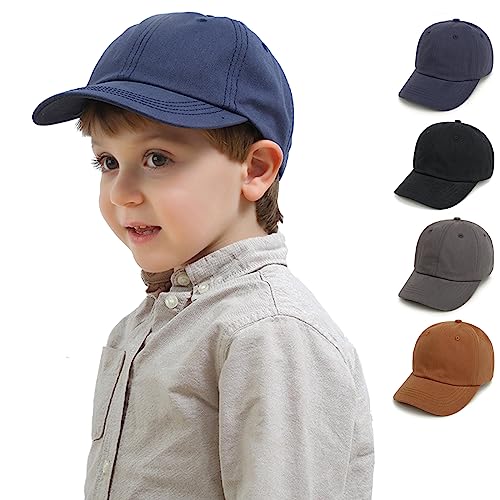 Baby Kinder Solide Farbe Baseballkappen Einstellbare Baumwolle Sonnenhut für Kleinkind Jungen Mädchen(Navy Blue,3-6Year) von YANWANG