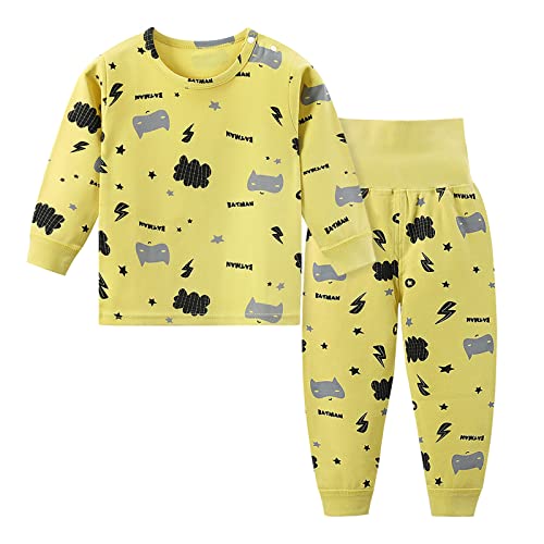 YANWANG 100% Baumwolle Baby Kinder Schlafanzüge Jungen Mädchen Pyjamas Set Langarm Nachtwäsche（Batman，1-2 Jahre） von YANWANG