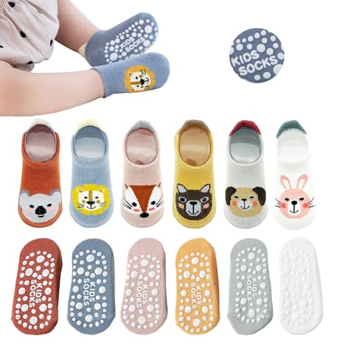 YANWANG Baby Anti-Rutsch-Socken Knöchel niedlich Cartoon Griffe Socken für Säuglinge Kleinkind Jungen Mädchen Mehrfarbig 5/6 Paar (A1-koala,1-3 Years) von YANWANG