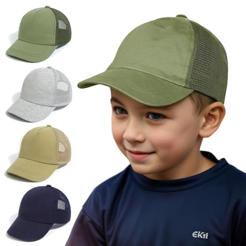 YANWANG Baby Baseballkappe Atmungsaktiv Einstellbare Kleinkind Sonnenhut Dinosaurier Solide Farbe Mützen für Kinder Jungen Mädchen(Green，L) von YANWANG