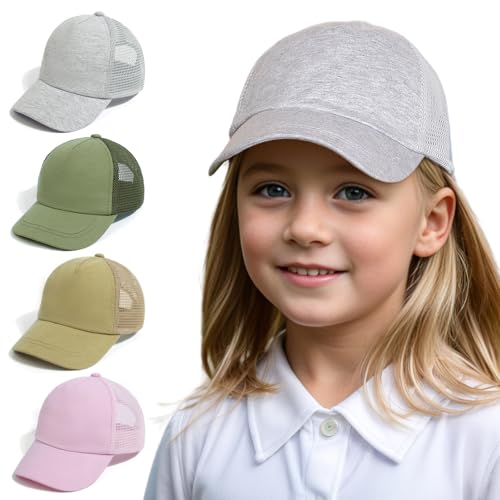 YANWANG Baby Baseballkappe Atmungsaktiv Einstellbare Kleinkind Sonnenhut Dinosaurier Solide Farbe Mützen für Kinder Jungen Mädchen(Grey，L) von YANWANG