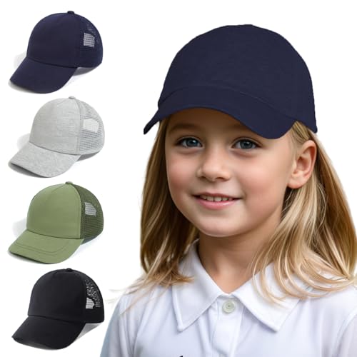 YANWANG Baby Baseballkappe Atmungsaktiv Einstellbare Kleinkind Sonnenhut Dinosaurier Solide Farbe Mützen für Kinder Jungen Mädchen(Navy，M) von YANWANG