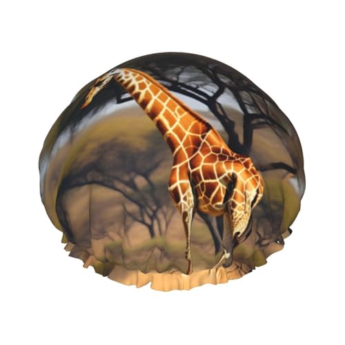 Afrika Giraffe Majestätischer Baumdruck große Größe wasserdichte Duschhaube für Damen und Herren wiederverwendbar leicht weich Hut Afrika Giraffe Majestätischer Baumdruck große Größe wasserdichte Duschhaube für Damen und Herren wiederverwendbar leicht weich Hut von YANYU