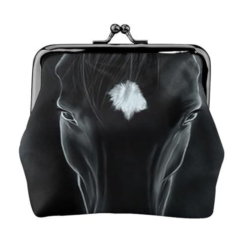 Black Horse Print Stilvolle einzigartige Münzgeldbörse niedliche Mini-Geldbörse mit Kussverschluss, wasserdicht für Münzen Black Horse Print Stilvolle einzigartige Münzgeldbörse niedliche Mini-Geldbörse mit Kussverschluss, wasserdicht für Münzen von YANYU