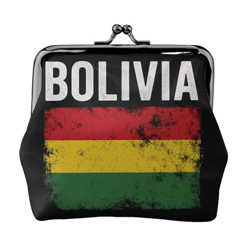 Bolivien-Flaggen-Druck, stilvolle einzigartige Münzbörse, niedliche Mini-Geldbörse mit Kussschloss, wasserdicht für Münzen von YANYU