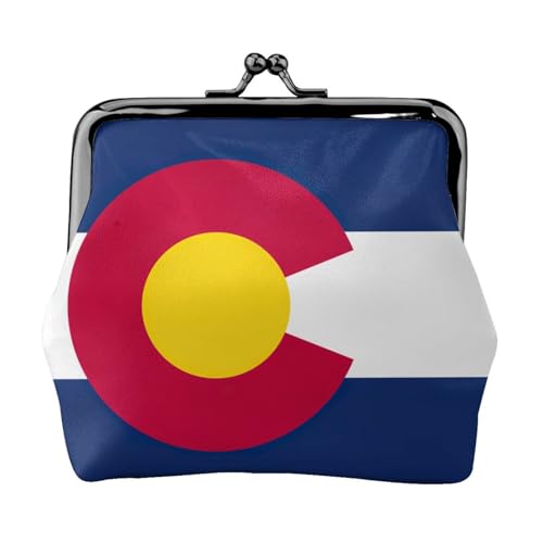 Colorado Flaggen-Druck, stilvolle einzigartige Münzbörse, niedliche Mini-Geldbörse mit Kussschloss, wasserdicht für Münzen von YANYU