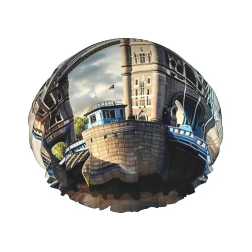 Duschhaube für Damen und Herren, Motiv: Bridge des alten Turms London, wasserdicht von YANYU