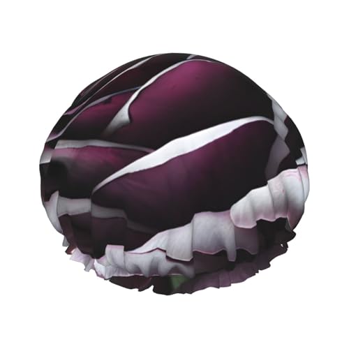 Duschhaube mit Gothic-Rosen-Motiv, groß, wasserdicht, für Damen und Herren, wiederverwendbar, leicht, weich von YANYU