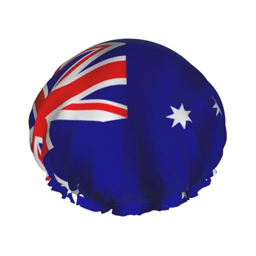 Duschhaube mit australischer Flagge, groß, wasserdicht, für Damen und Herren, wiederverwendbar, leicht, weich von YANYU