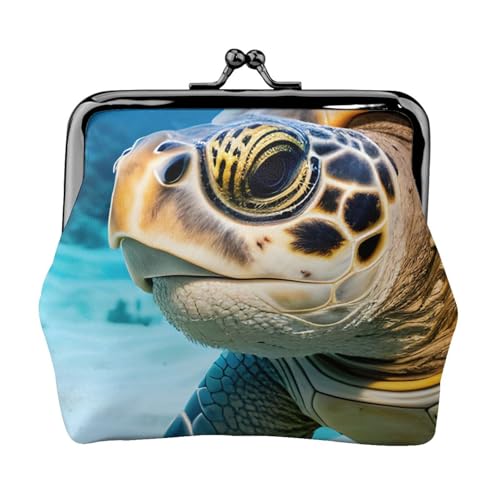 Einzigartige Geldbörse mit Meeresschildkrötenmuster, große und elegante Geldbörse mit wasserdichtem Kussverschluss für Münzen von YANYU