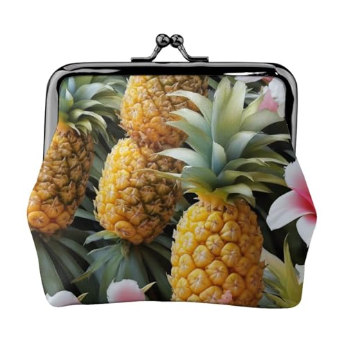 Einzigartige Geldbörse mit tropischen Pflanzen und Papageien, niedlicher Kussverschluss, wasserdichte Münzgeldbörse von YANYU