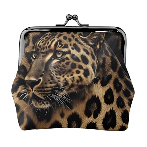 Einzigartige Leoparden-Print-Geldbörse mit Kuss-Verschluss, wasserdicht, Münzgeldbörse von YANYU