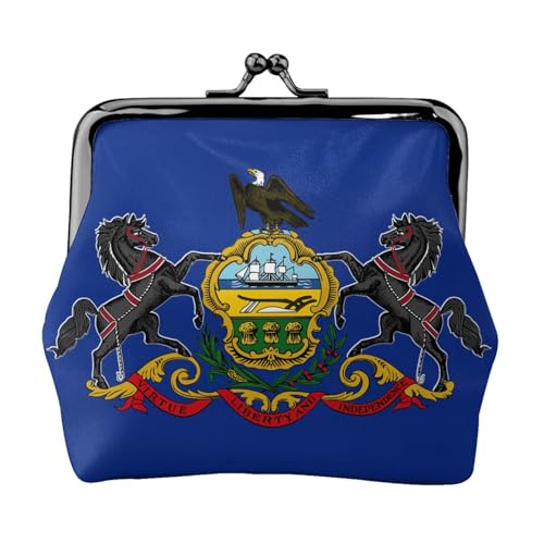 Einzigartige Pennsylvania Staatsflagge, schöne Geldbörse mit Kussverschluss, wasserdichte Münzgeldbörse von YANYU