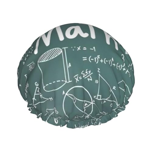 Formulas Shapes Theory Mathematikunterricht Wortdruck große Größe wasserdichte Duschhaube für Damen und Herren wiederverwendbar leichte weiche Mütze von YANYU