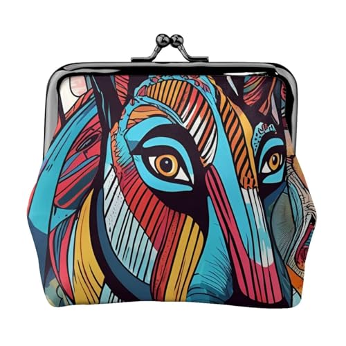 Gestreifte abstrakte bunte Drucke, stilvolle einzigartige Münzgeldbörse, niedliche Mini-Geldbörse mit Kussschloss, wasserdicht für Münzen von YANYU