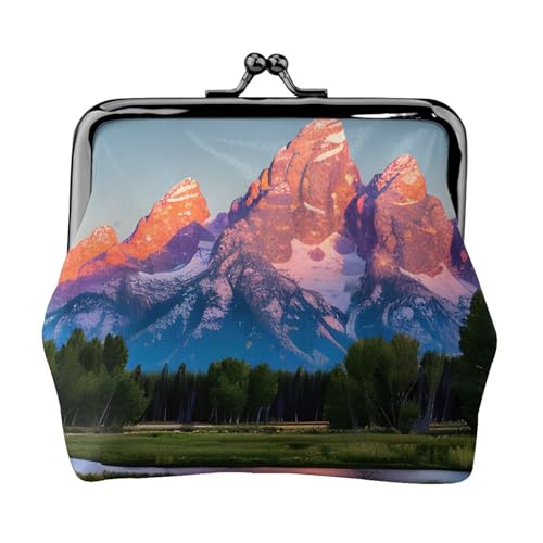 Grand Teton Nationalpark-Druck, stilvolle einzigartige Münzbörse, niedliche Mini-Geldbörse mit Kussschloss, wasserdicht für Münzen von YANYU