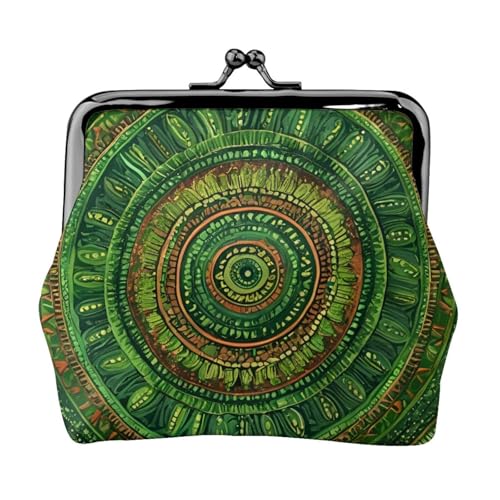 Grüner Punkt-Druck, stilvolle einzigartige Münzbörse, niedliche Mini-Geldbörse mit Kussschloss, wasserdicht für Münzen von YANYU